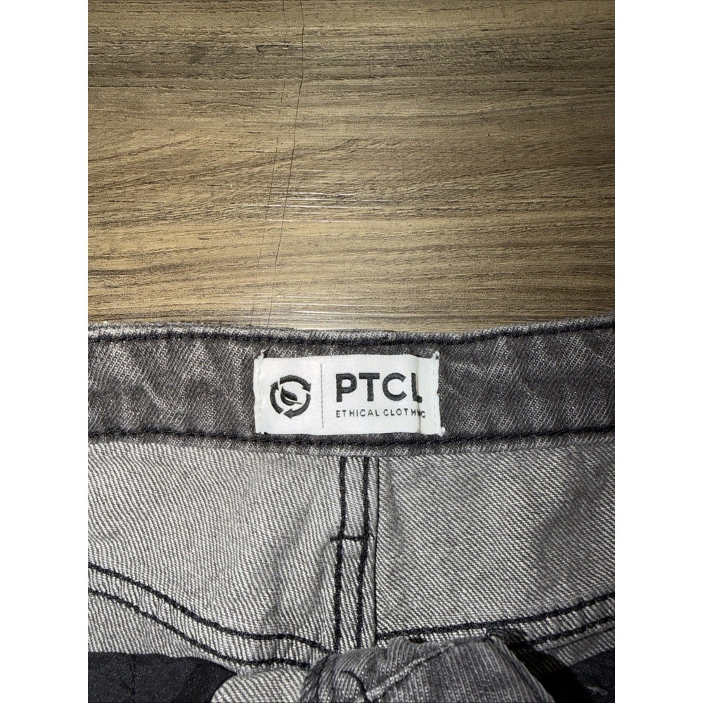 PTCL Ethical Clothing Wide Leg Distressed Denim Black Jeans Size 28 NWT - Picture 5 of 8